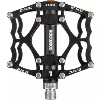 ROCKBROS Bicycle Pedal Cross Bike Pedal MTB Aluminum Alloy Lightweight Anti-Slip Bearing 9/16 (Black)