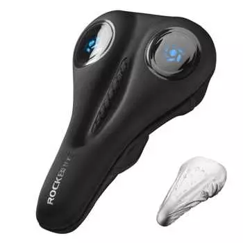 ROCKBROS Bicycle Saddle Cover, Memory Foam Cushion, Doesn t shift at all, Super Thick, Doesn t Hurt Your Butt, Built-in GEL Material, Includes Waterpr
