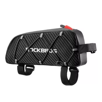 ROCKBROS Bicycle Top Tube Bag, Road Bike Bag, Frame Bag, 1L Capacity, Lightweight, Accessory Holder, Does Not Hit Your Knees, Retroreflective, Easy to