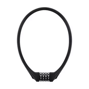 ROCKBROS Bicycle Wire High Cut Zinc Alloy for Road and Mountain Black Lock, Waterproof, 4-Digit Anti-Theft Lock, Resistance, Reinforced, 64.5cm Long,