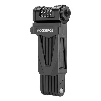 ROCKBROS Blade Bicycle Combination Chain with Mounting for Commuting and Motorcycles Lock, Lock, 4-Digit Lock, Foldable, 85cm, Anti-Theft, Compact,