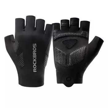 ROCKBROS Cycling Fingerless Cycling Bike for Men and Women Gloves, Summer, Gloves, Bicycle/Road Gloves, Shock-Absorbing Pads, Abrasion-Resistant, чёрный