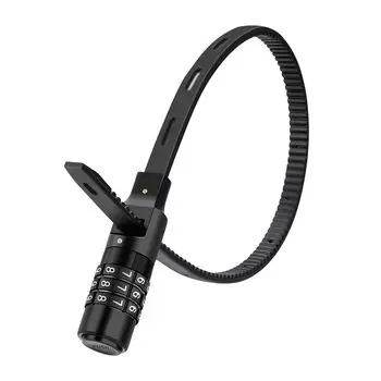 ROCKBROS Комбинированный велосипедный трос для шлема, проволочный, дорожный, электрический, простой в использовании, с паролем, черный замок, замок, трос, замок, 3-значная комбинация, без ключа, противоугонный,