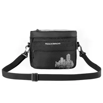 ROCKBROS Маленькая сумка-холодильник, приблизительно холодный обед, обед, светоотражающая сумка для велосипеда, легкая, емкость 4,6 л, сумка, коробка, сумка, лента, чёрный