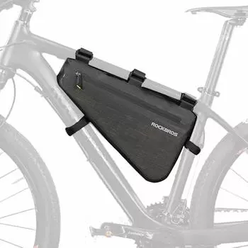 Сумка на раму ROCKBROS, водонепроницаемая, для шоссейного велосипеда, большая вместимость, сумка на верхнюю трубу велосипеда, треугольная сумка, ремень, хранение аксессуаров, простая установка, 3 л/5 л