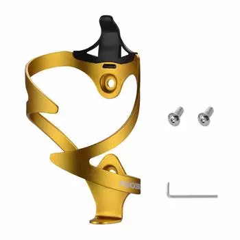 ROCKBROS Велосипедная флягодержатель для шоссейного велосипеда, алюминиевый, легкий, совместимый с ПЭТ-бутылками и бутылками для инструментов, держатель, велосипеды, сплав, прочный, (Золото) золотой
