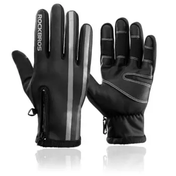 ROCKBROS Велосипедные перчатки, Велосипедные перчатки, Перчатки для холодной погоды, Матовая подкладка, Теплоизоляция, Ветрозащитные, Водоотталкивающие, Перчатки для активного отдыха, Совместимые