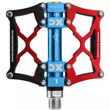 ROCKBROS велосипедная педаль кроссовый велосипед педаль MTB алюминиевый сплав легкий подшипник противоскользящий 9/16 (Красный и черный)