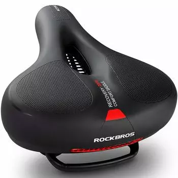 ROCKBROS велосипедное седло Ultra Low Repulsion Shock Back Reflective Cross Mountain Mamachari, толстое, безболезненное, амортизирующее, впитывающее, перфорированное,