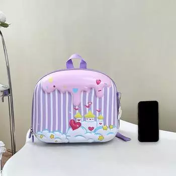 Rocket Ice Cream Eggshell Backpack Breathable Texture Suitable Children For Violet