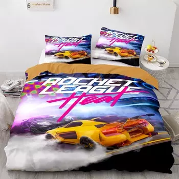 Rocket League Bedding Set Bedspread Single Twin Full Queen King Size Car Rocket League Bed Set Children s Bedroom Duvet cover EU Twin 135x200cm