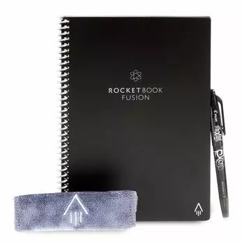 Rocketbook Fusion Устойчивый блокнот, который можно использовать Устойчивый блокнот Заметки и протоколы можно сохранять в облаке Электронная заметка для кампуса
