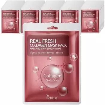 Rockies Real Fresh Collagen Mask Pack, 50 упаковок, 1 упаковка Популярная корейская косметика