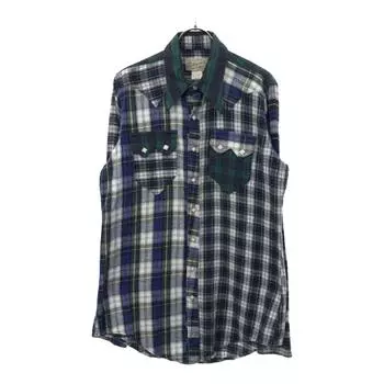 rockmount ranch wear 70s Rainbow Tag Check Pattern Long sleeve Western shirt Men s Used