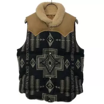 Rocky Mountain FeatherBed made in Japan native pattern Boa collar Down vest Men s Used