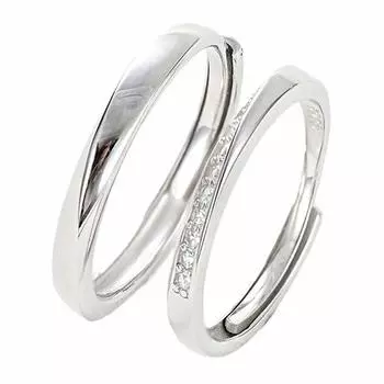 Rockyu набор из 2 популярных колец свободного размера из серебра 925 пробы продано кольцо с бриллиантом и цирконием обручальное кольцо из стерлингового серебра размер кольца регулируется мода
