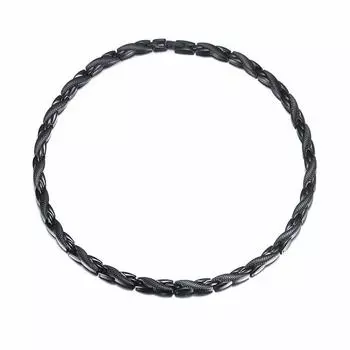 Rockyu Популярное брендовое магнитное ожерелье для мужчин и женщин из нержавеющей стали, черное гипоаллергенное жесткое ожерелье на плечо, черный золотой драконий герб