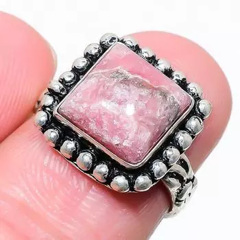 Родохрозит драгоценный камень 925 стерлингового серебра ювелирное кольцо размер 6.5 n4F47 6.5 розовый