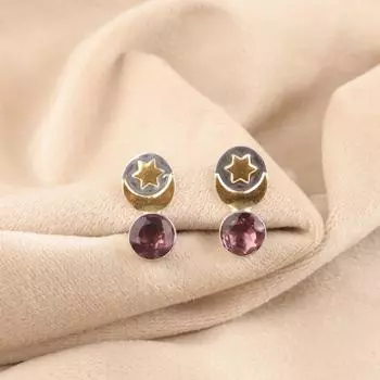 Родолит Драгоценный камень 925 Стерлинговое серебро Ювелирные изделия Ручной работы Серьги-пусеты 0,8 EE-141-10