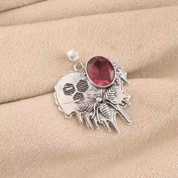 Родолит Драгоценный камень 925 Стерлинговое серебро Ручной работы Свадебная подвеска 1.49 Для подарка CP-28-14