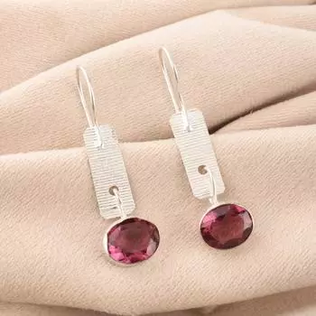 Родолит Драгоценный камень 925 Стерлинговое серебро Ручной работы Серьги 1,9 Подарок на годовщину EE-168-7