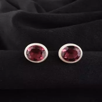 Родолит Драгоценный камень Ювелирные изделия из серебра 925 пробы Ручная работа Пусеты 0,5 Подарок для нее EE-178-5