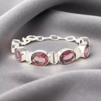 Родолит Драгоценный камень Ювелирные изделия из серебра 925 пробы Браслет ручной работы 8 Подарок для мамы RB-4-20