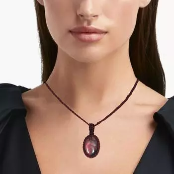 Родонит макраме ручная работа ожерелье кулон нить ювелирные изделия драгоценный камень 20-36 Ad