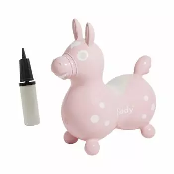 RODY nino nino Двухскоростной насос для езды на велосипеде, подарочная коробка включена [Подлинный продукт], в комплекте игрушка, мяч, (розовый)