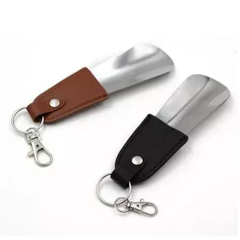 Рог для обуви из нержавеющей стали 12 см, короткий подвесной брелок для ключей для мужчин, женщин, детей, металлические сапоги для пожилых людей, повседневные спортивные модельные туфли, подъемник для обуви, аксессуары для обуви чёрный