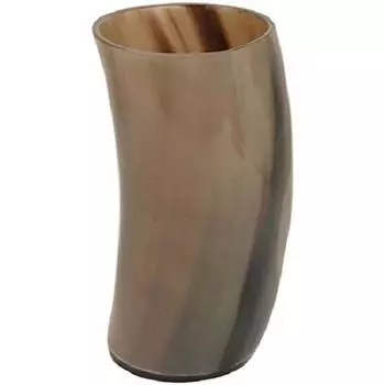 Рог Викинг Кружки для Питья - для Эля Пива Вина Безалкогольного Напитка Танкард Медовуха Средневековый Тамблер (6 дюймов, натуральный рог)