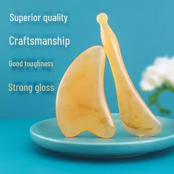 Роговая палочка для красоты и акупрессуры: Универсальный инструмент для лица и глаз, акупунктуры, растяжения сухожилий и акупунктурного массажа. scraping board + tendon pulling stick