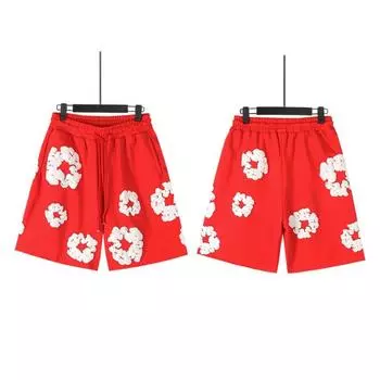 RogueWave Casual Harajuku Y2k American 3D Printed Flower Shorts Vacation Outdoors Shorts S