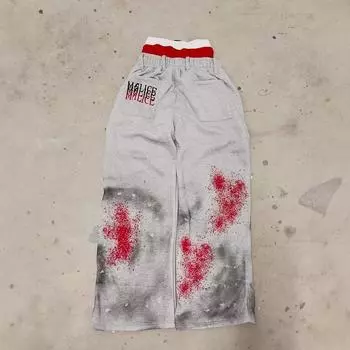 RogueWave Харадзюку Уличный Грязный стиль Мода Брюки с двойной талией С высокой талией Джоггеры Со шнурком Спортивные штаны Свободные Брюки карго S серый