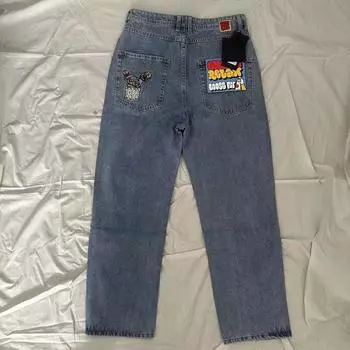 RogueWave New Embroidery High Quality Jeans Y2K Style Pants Street Personality Harajuku Jeans 28