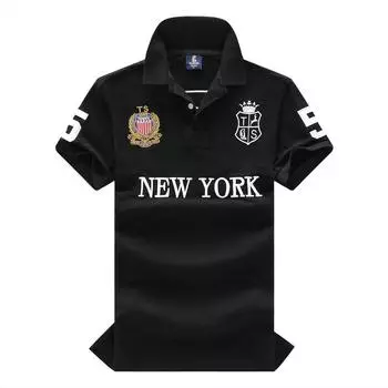 RogueWave Новые летние мужские рубашки поло Отличный дизайнерский оригинал НЬЮ-ЙОРК Вышивка Короткий рукав Повседневные Спортивные Свободные рубашки S