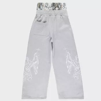 RogueWave Поддельные брюки-двойка Брюки с двойной талией Мужская и женская мода Хип-хоп Свободные повседневные брюки Брюки S серый