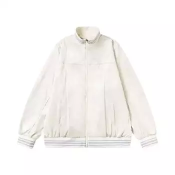 RogueWave Streetwear Однотонная хлопковая куртка на молнии Зимняя верхняя одежда с воротником-стойкой Куртка-ветровка M белый