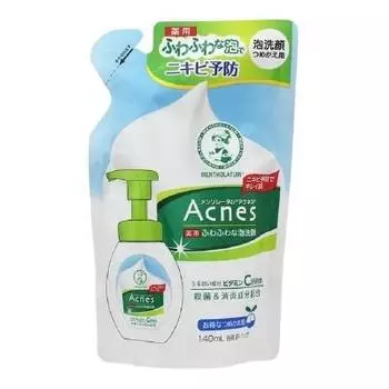 ROHTO Acnes Medicated Fluffy Foam Cleanser очищающая пенка для лица, сменный блок 140 мл