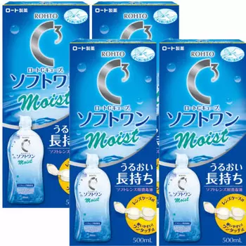 Rohto C Cube Soft One Moist A 500 мл набор из 4 предметов/Очистка, ополаскивание, дезинфекция (сохранение) жидкость для мягких линз/Roto