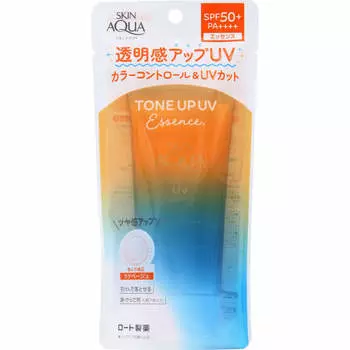 Rohto Skin Aqua Tone Up UV Essence Latte Beige 80 г Солнцезащитный уход. (Чтобы предотвратить неравномерное нанесение, наносите