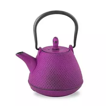 Roji Associates Cast Iron Teapot, Nanbu Tekki Teapot, ARARE - Dome Type, Made in Japan, with Tea Strainer, Inner Enamel Finish, Purple (13.53 fl oz)