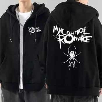 Рок-группа My Chemical Romance Mcr Dead Zipper Hoodie Black Parade Punk Emo Zip Up Толстовка Мужская мода толстовки с капюшоном куртка пальто XS чёрный