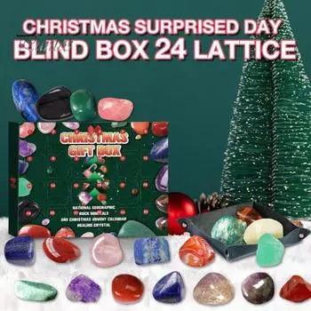 Рок-календарь Адвента, 24 вида, искусственные кристаллы, искусственные драгоценные камни, рождественские подарки для детей, мальчиков и девочек, адвент-календарь с рудой для геологии, изучение камня, новичок Sets