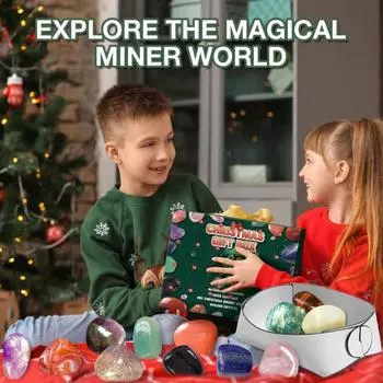 Рок-календарь Адвента, 24 вида, искусственные кристаллы, искусственные драгоценные камни, рождественские подарки для детей, мальчиков и девочек, адвент-календарь с рудой для геологии, изучение камня, новичок Sets