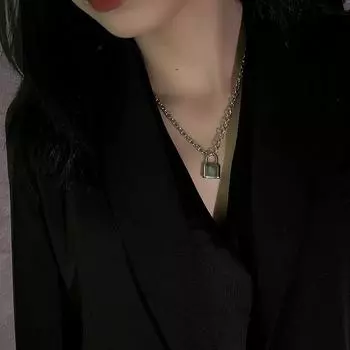 Рок-колье с замком, многослойная цепочка на шее с замком, ювелирные изделия в стиле панк, Mujer, подвеска с замком для ключей, ожерелье для женщин, подарок