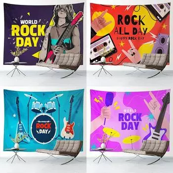 Рок-музыка Гитара Гобелен Офис Гостиная Украшения Дома Настенный Гобелен 100x75cm