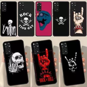 Рок-н-ролльный череп для Redmi Note 12 Pro Plus Чехол для Redmi Note 10 8 9 11 Pro 12S 11S 10S 9S 9C 10C 12C Чехол Redmi Note 9 Pro