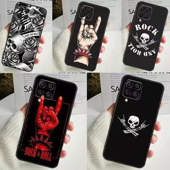 Рок-н-ролльный череп для Samsung Galaxy M12 M32 M52 M14 M34 M54 M21 M51 M31 M30s M20 M15 M55 M13 M33 M53 чехол Samsung M20