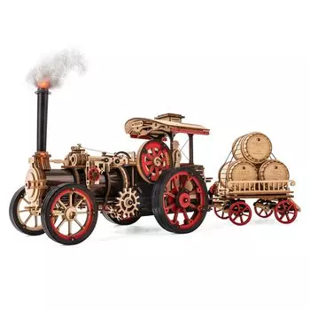 ROKR 3D Puzzle Деревянный Паровой Двигатель Паровоз Подвижная Модель Большое Присутствие Механический Деревянный 3D Деревянный Головоломка Набор Для Ремесла DIY Ремесло Сборка Убийство